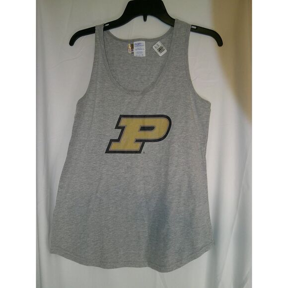 Purdue University Port & Company Fan Favorite Gray Tank Top Athletic Casual Wear - Picture 1 of 3